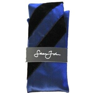 Sean John Tie Blue Black Velvet 100% Silk NWT Celebrating 20 Years RN 121148 HTF